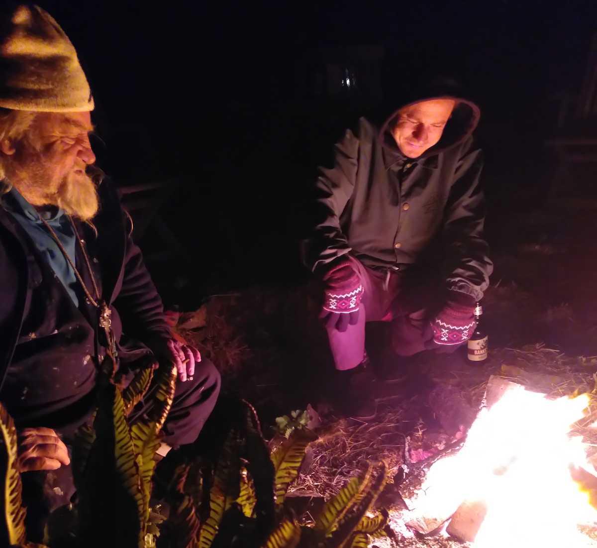 Ben and Shoris by fire